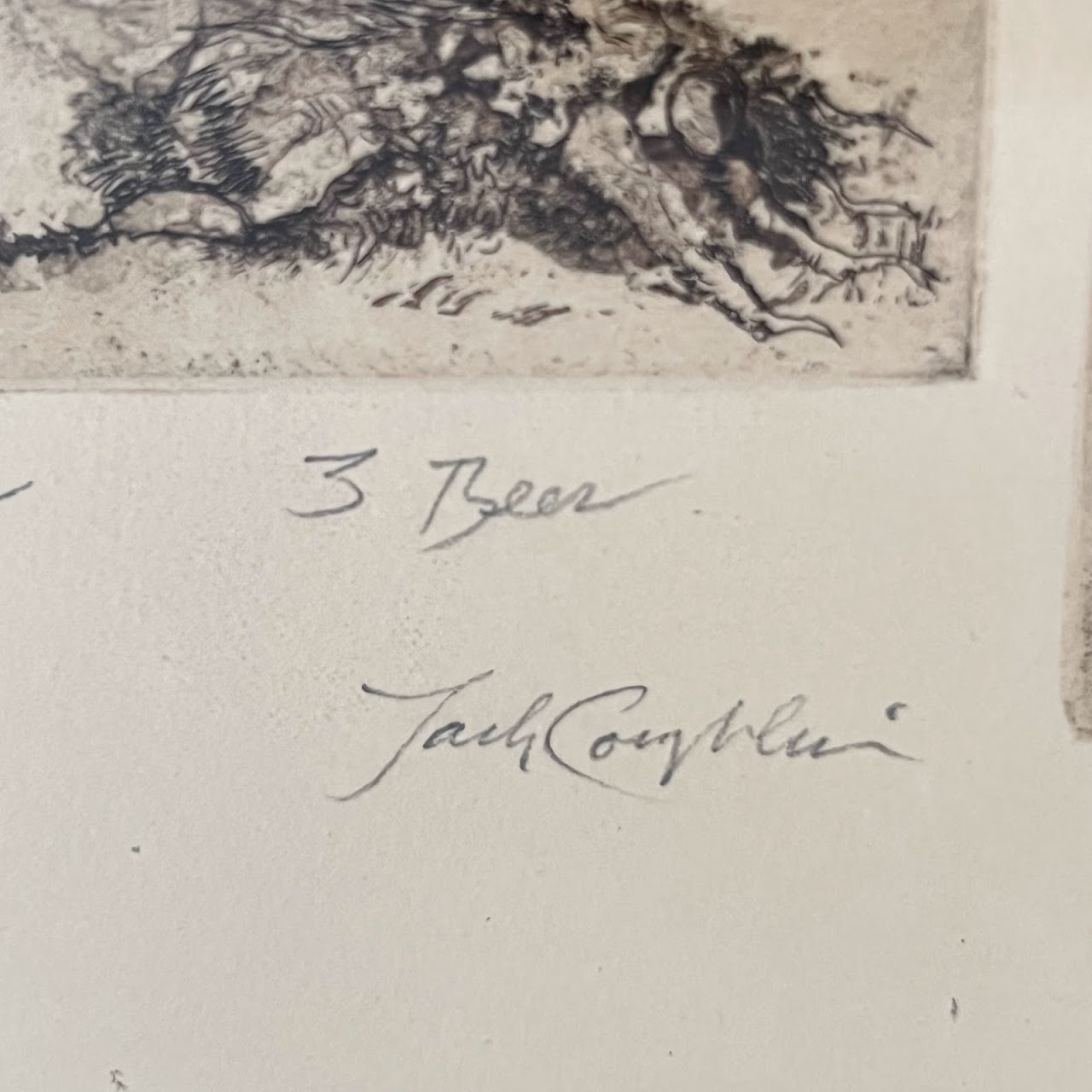 Jack Coughlin Signed '3 Bees' Etching