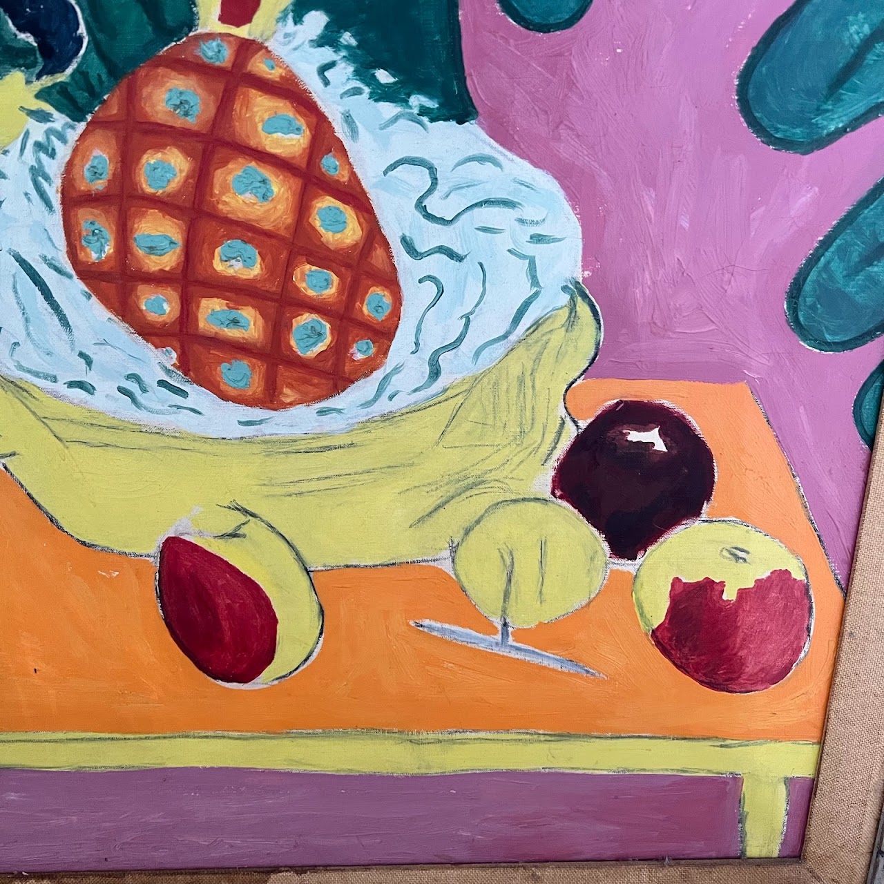 'Pineapple and Anemones' Oil Painting after Matisse