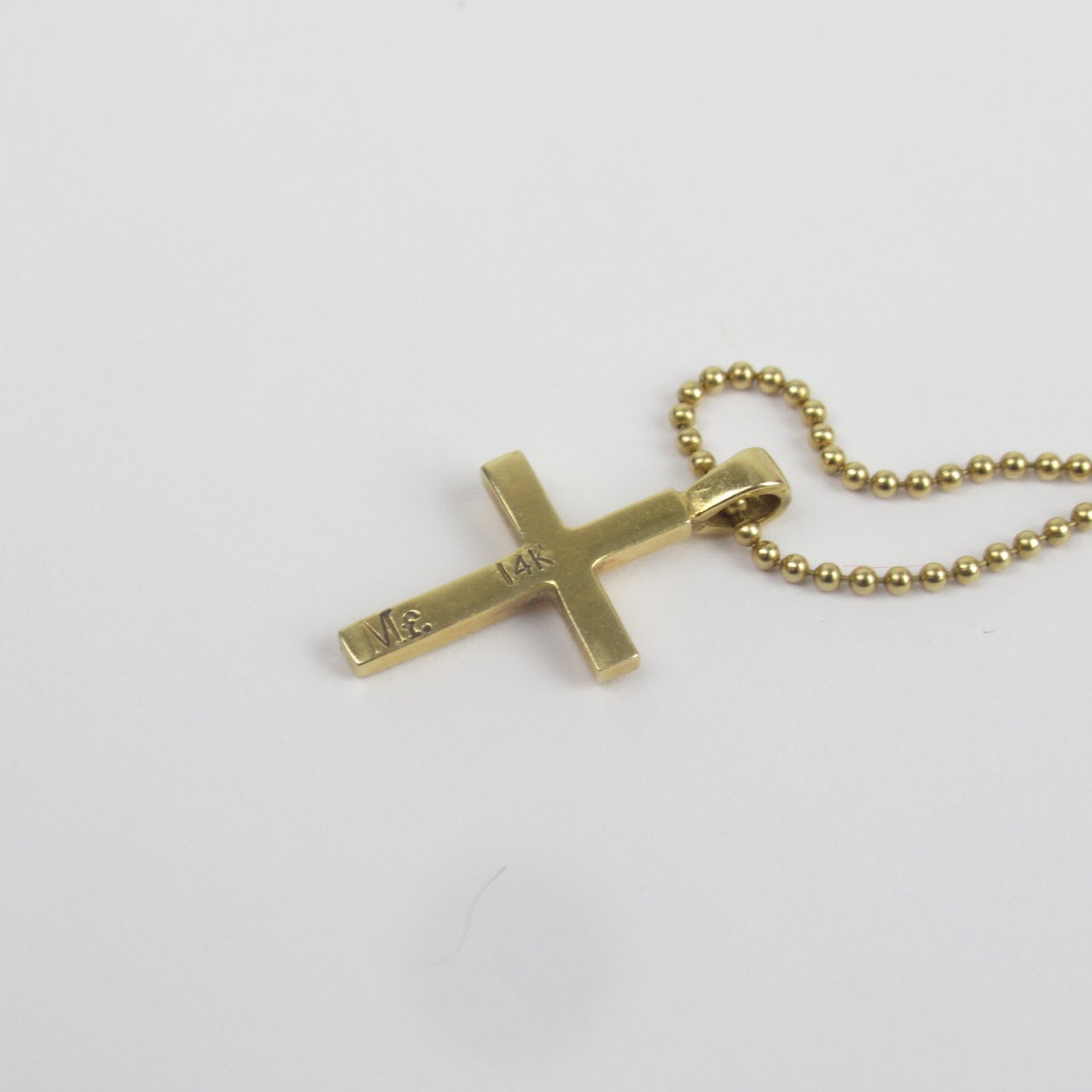 14K Gold Cross Pendant Necklace