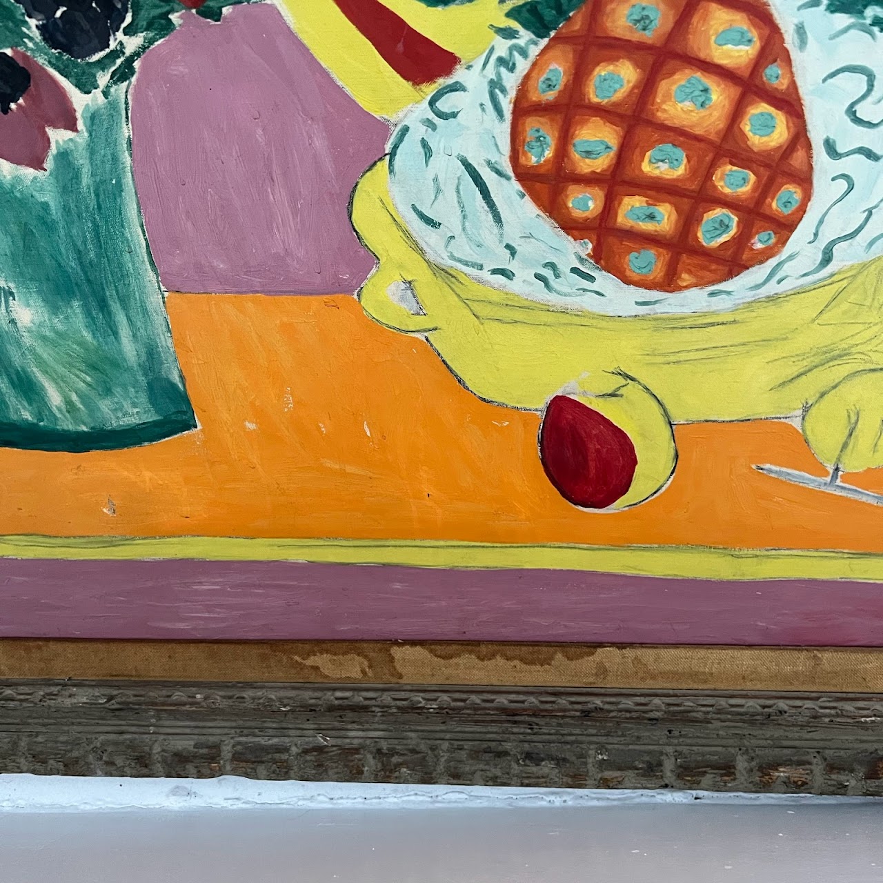 'Pineapple and Anemones' Oil Painting after Matisse