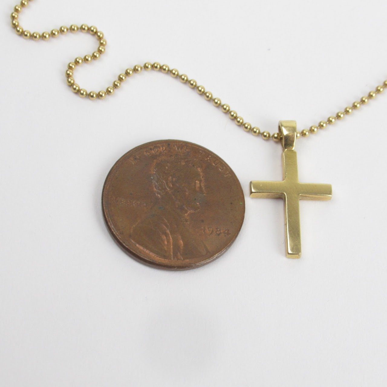 14K Gold Cross Pendant Necklace