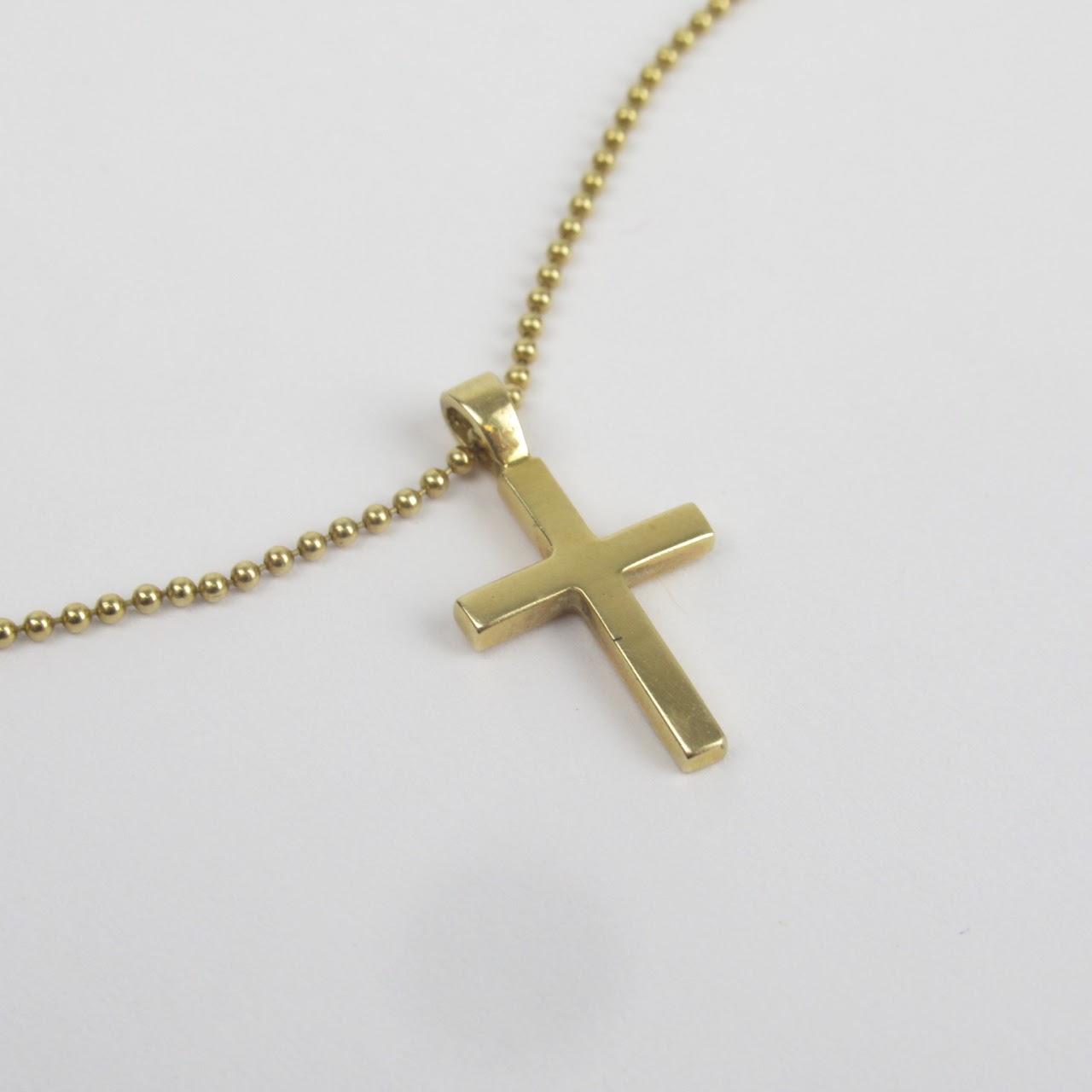 14K Gold Cross Pendant Necklace