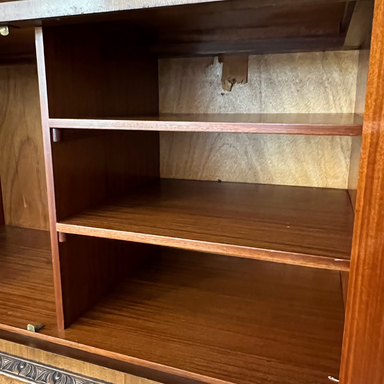 Burl Walnut Bar Cabinet