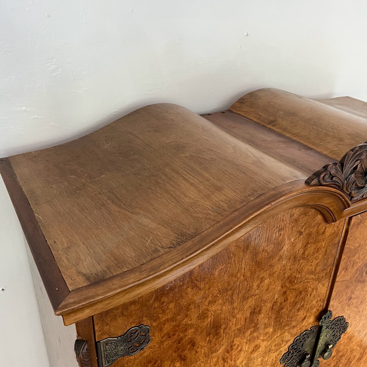 Burl Walnut Bar Cabinet