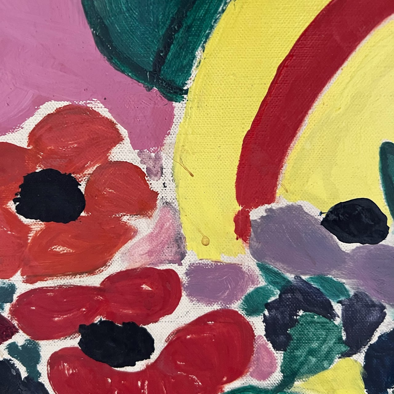 'Pineapple and Anemones' Oil Painting after Matisse