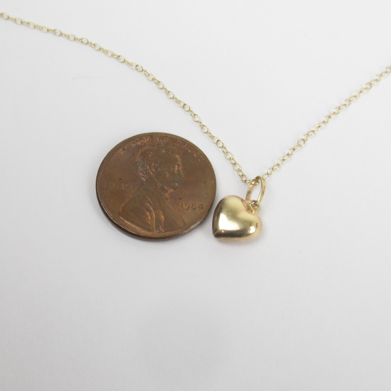 14K Gold Heart Pendant Necklace