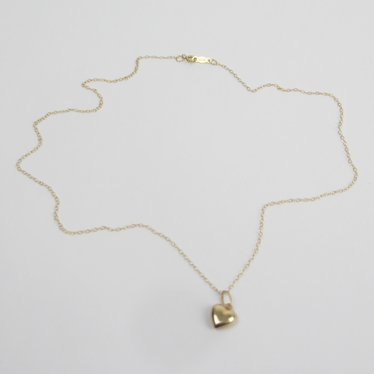 14K Gold Heart Pendant Necklace