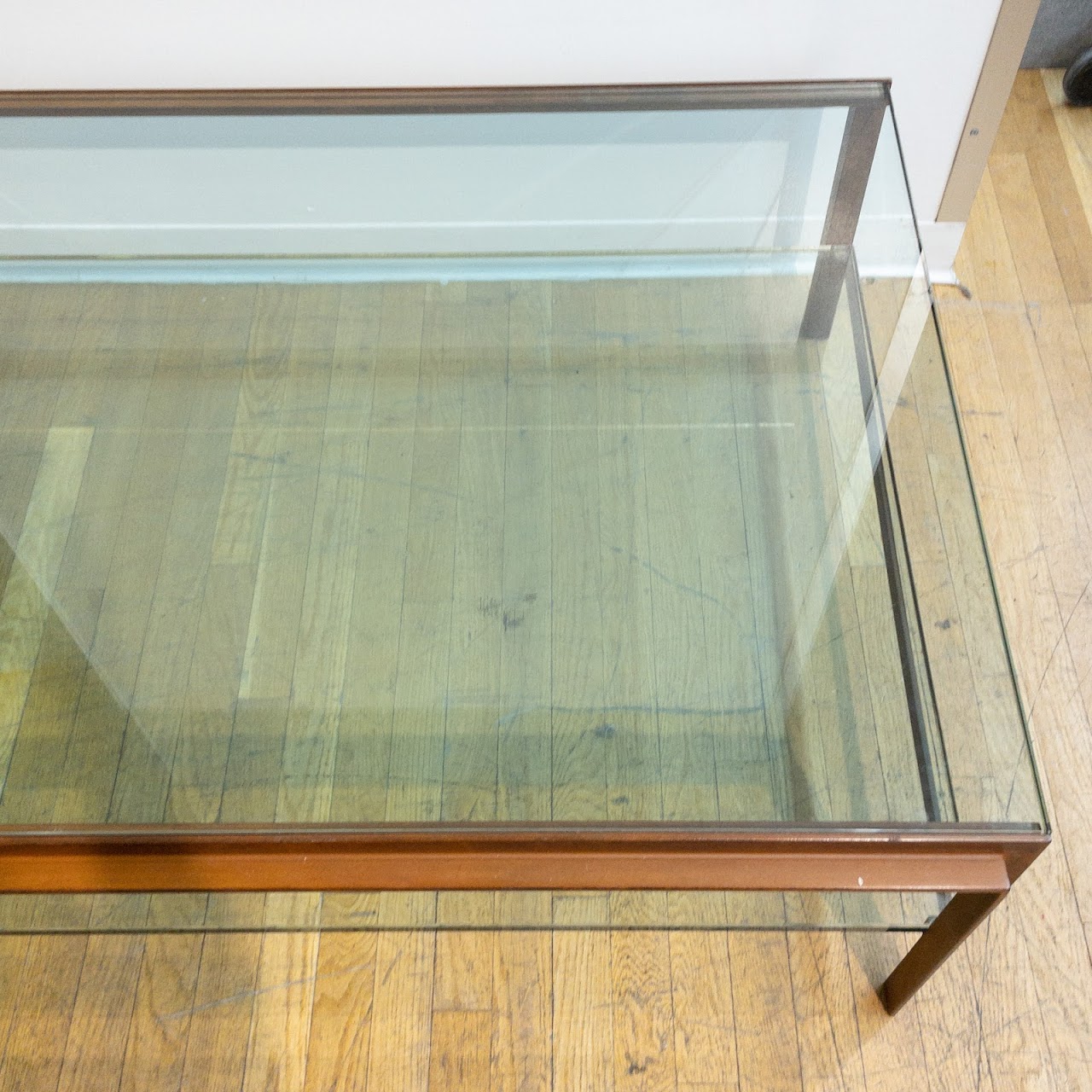 Two-Tiered Steel and Plate Glass Coffee Table