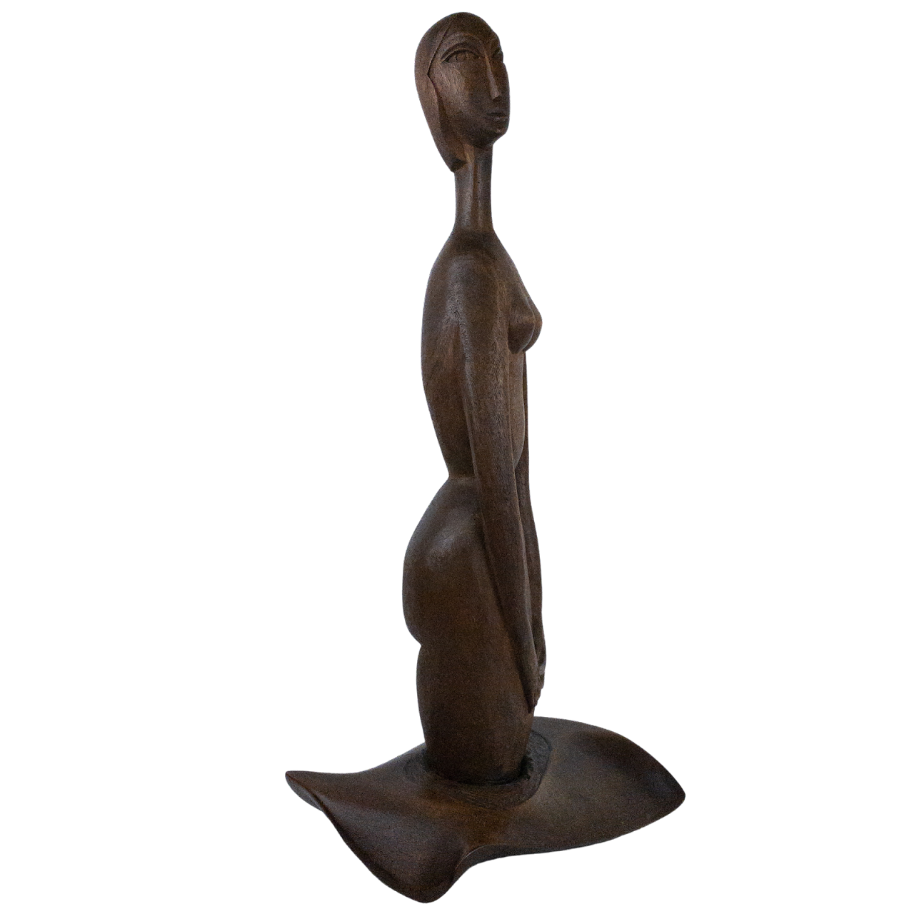 Carved Wood Female Sculpture