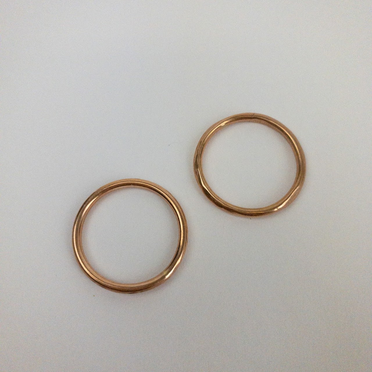 14K Rose Gold Stacking Bands Pair