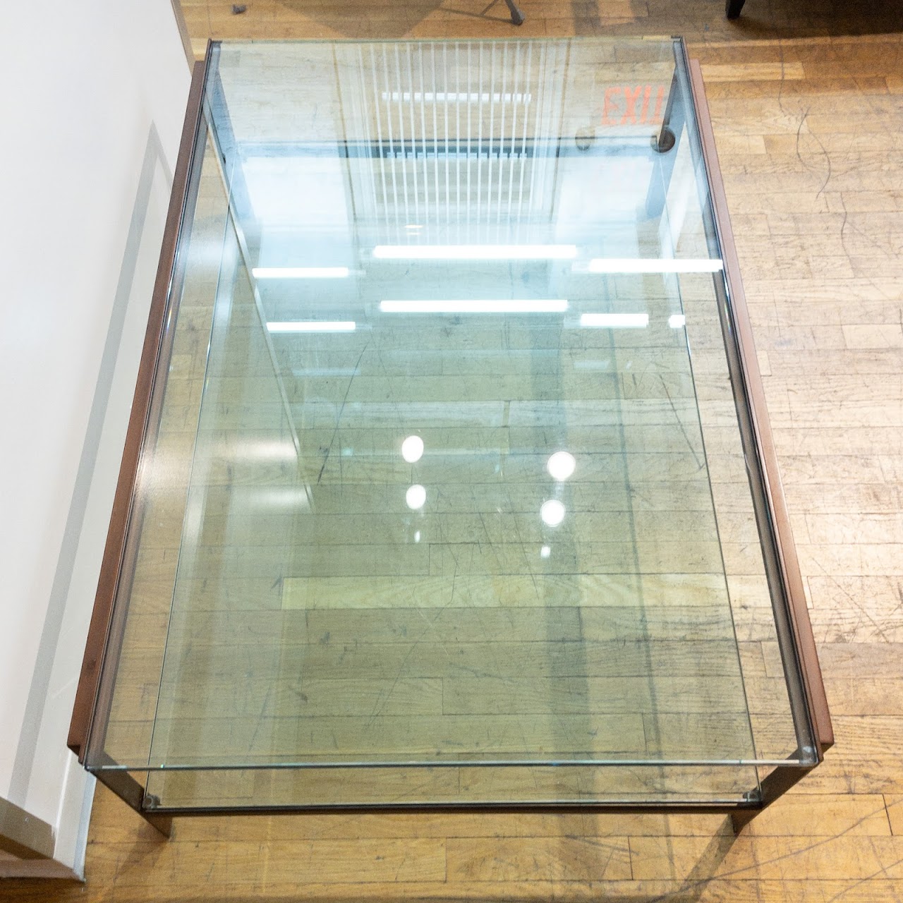 Two-Tiered Steel and Plate Glass Coffee Table