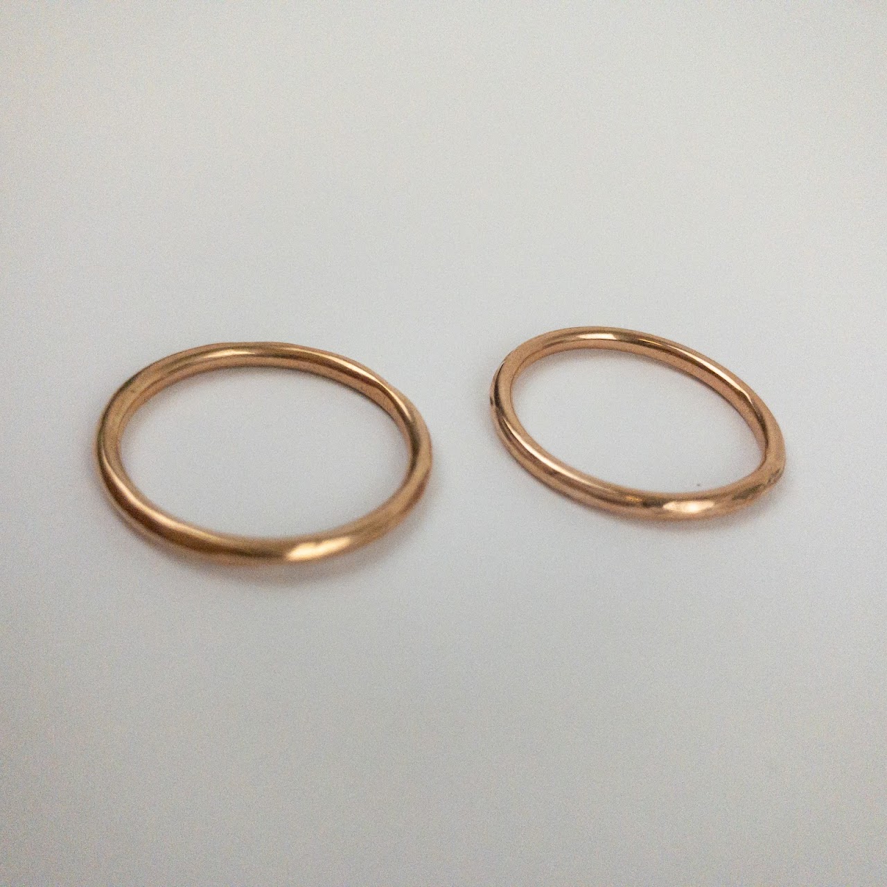 14K Rose Gold Stacking Bands Pair