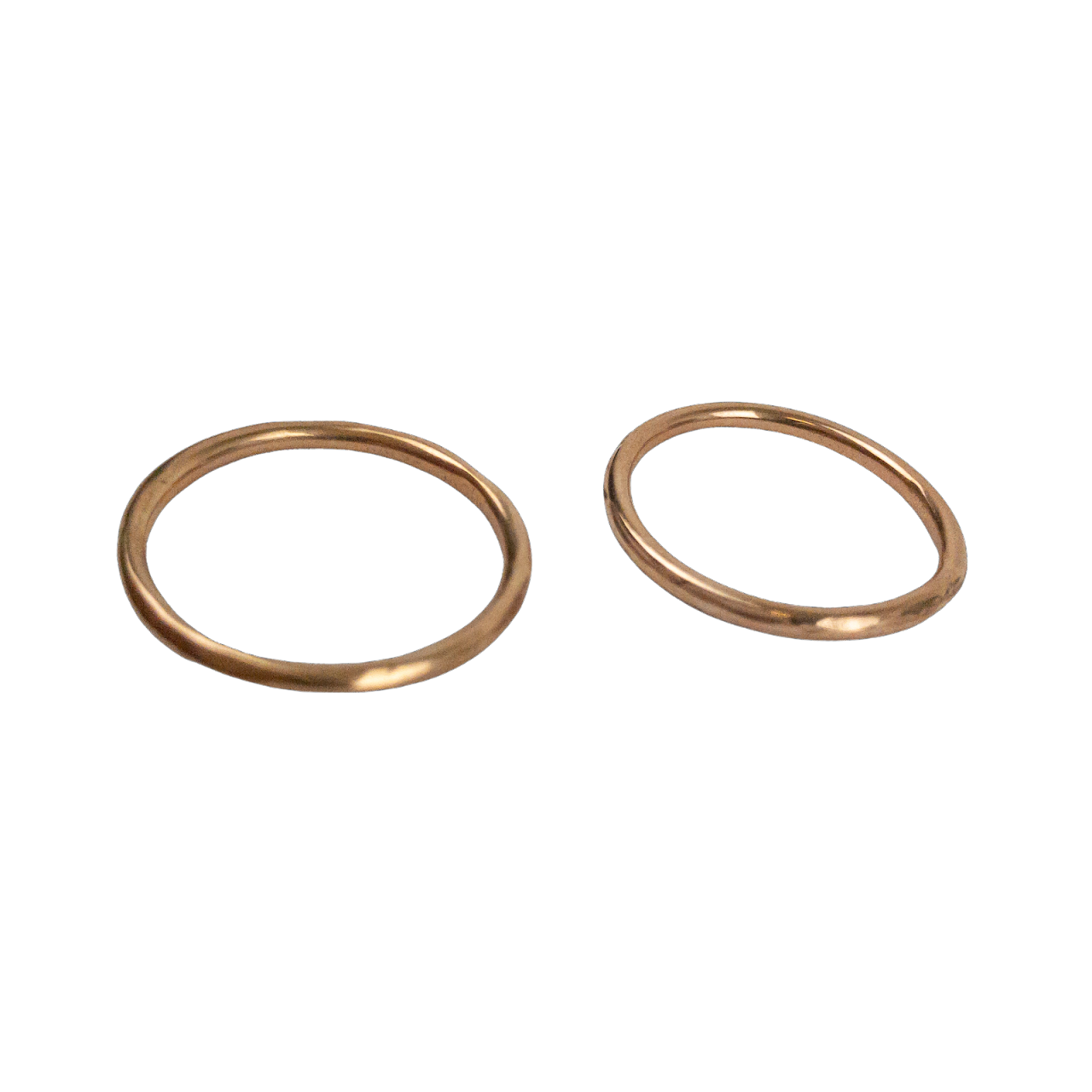 14K Rose Gold Stacking Bands Pair