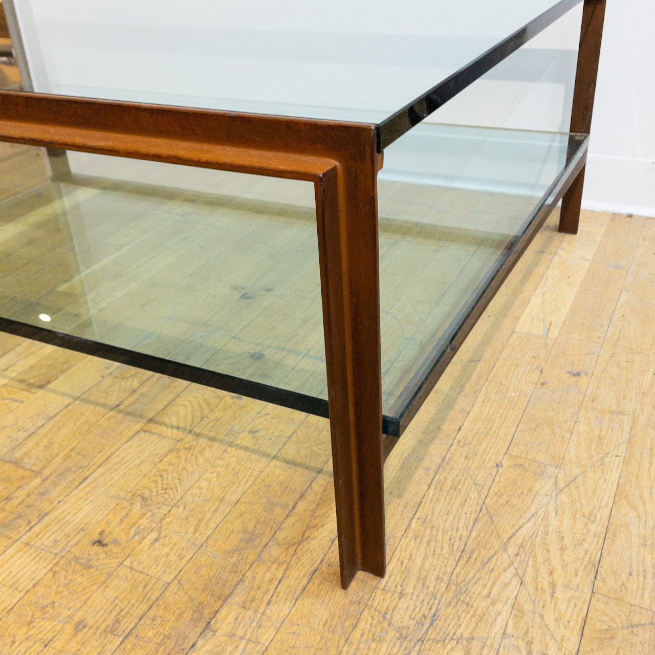 Two-Tiered Steel and Plate Glass Coffee Table