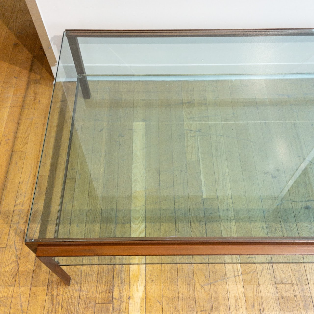 Two-Tiered Steel and Plate Glass Coffee Table