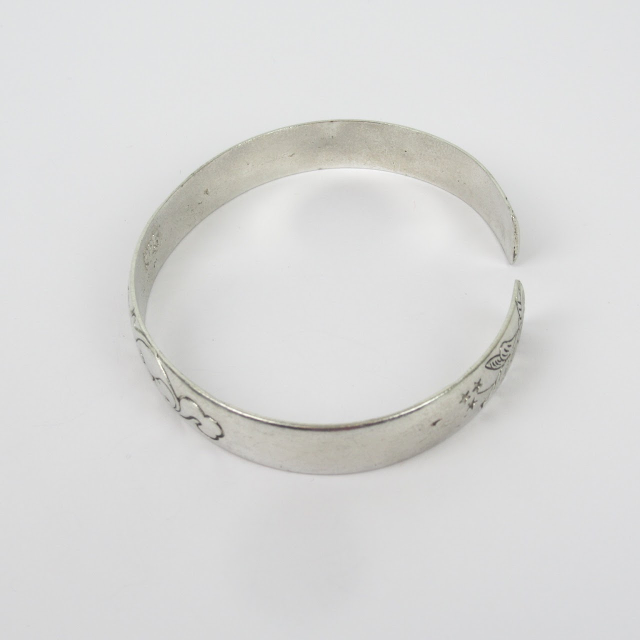 Sterling Silver Engraved Slim Cuff