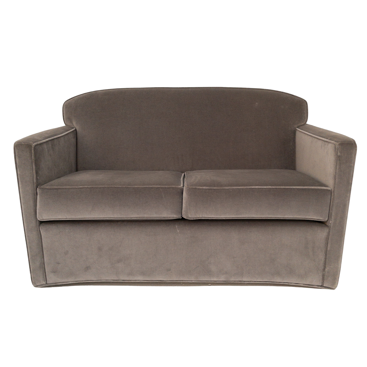 Grey Velvet Love Seat