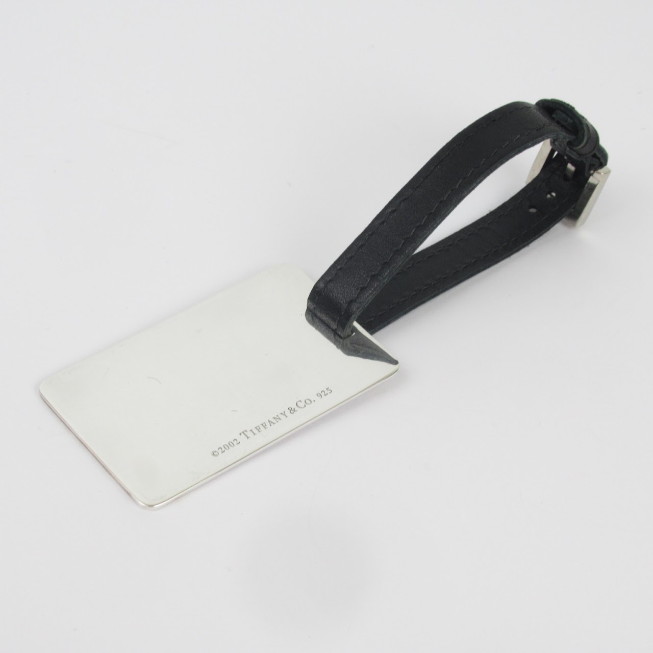 Tiffany & Co. Sterling Silver & Leather Luggage tag