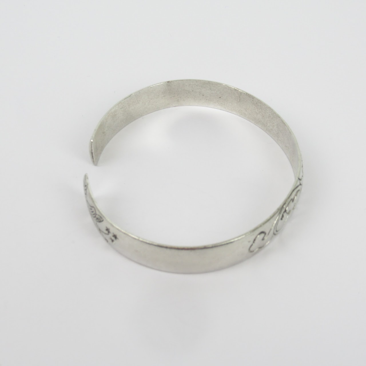 Sterling Silver Engraved Slim Cuff