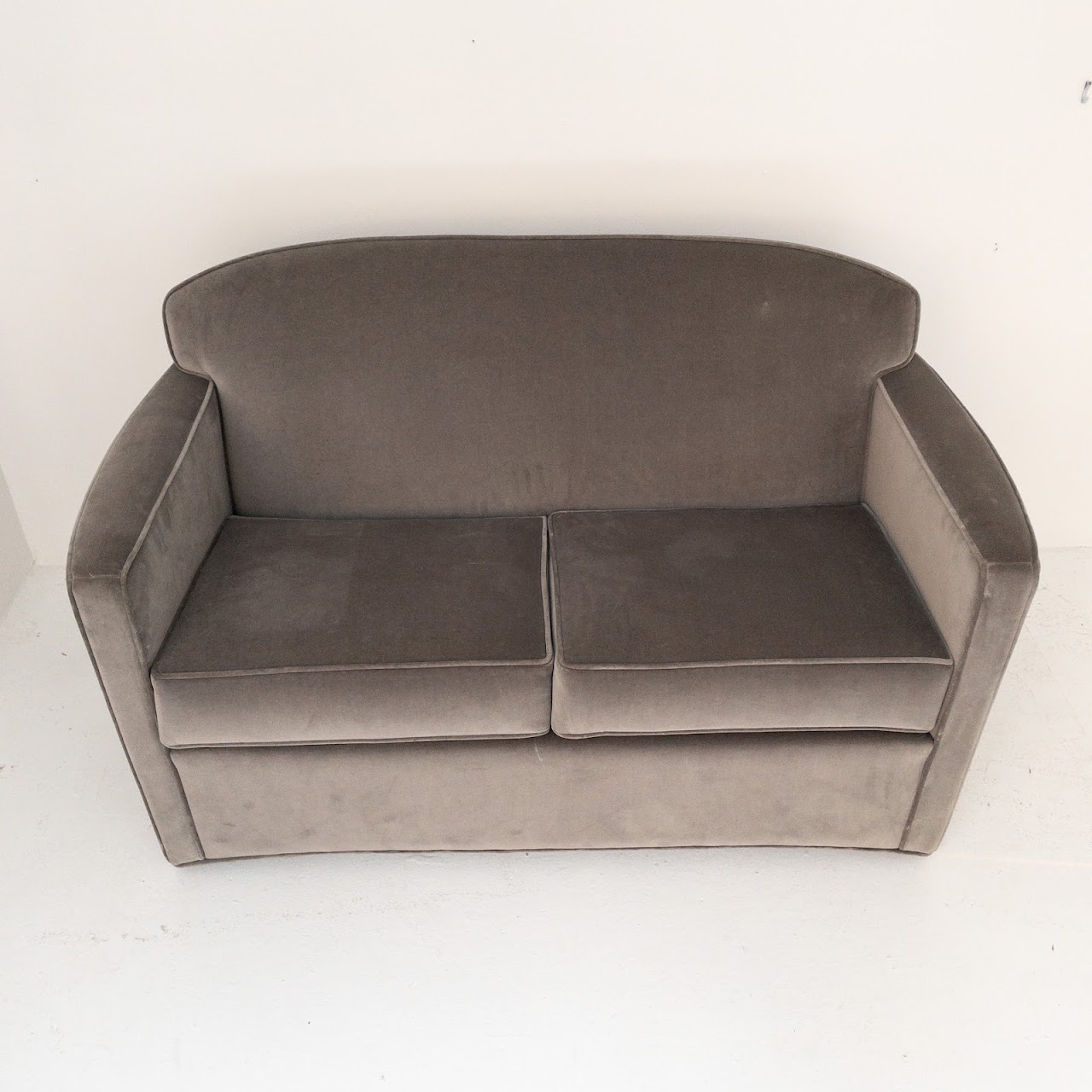 Grey Velvet Love Seat