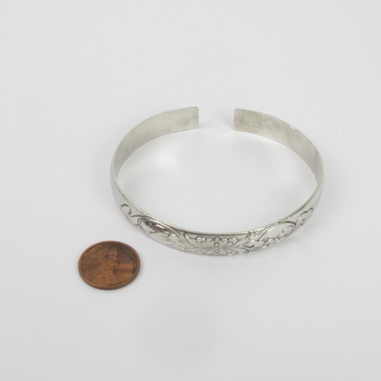 Sterling Silver Engraved Slim Cuff