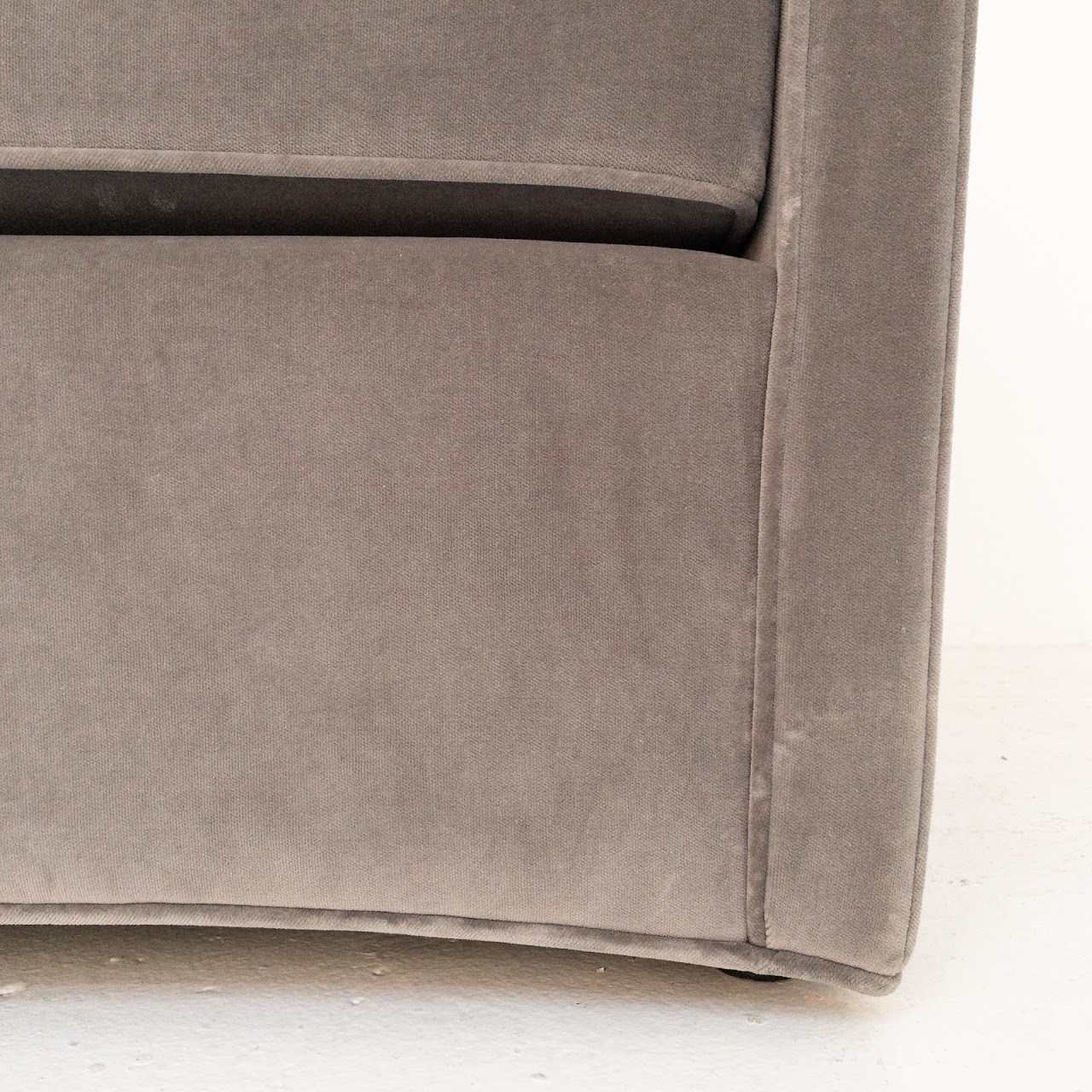 Grey Velvet Love Seat