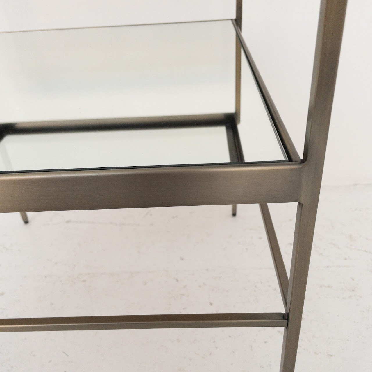 Metal, Mirror & Glass Tiered Side Table