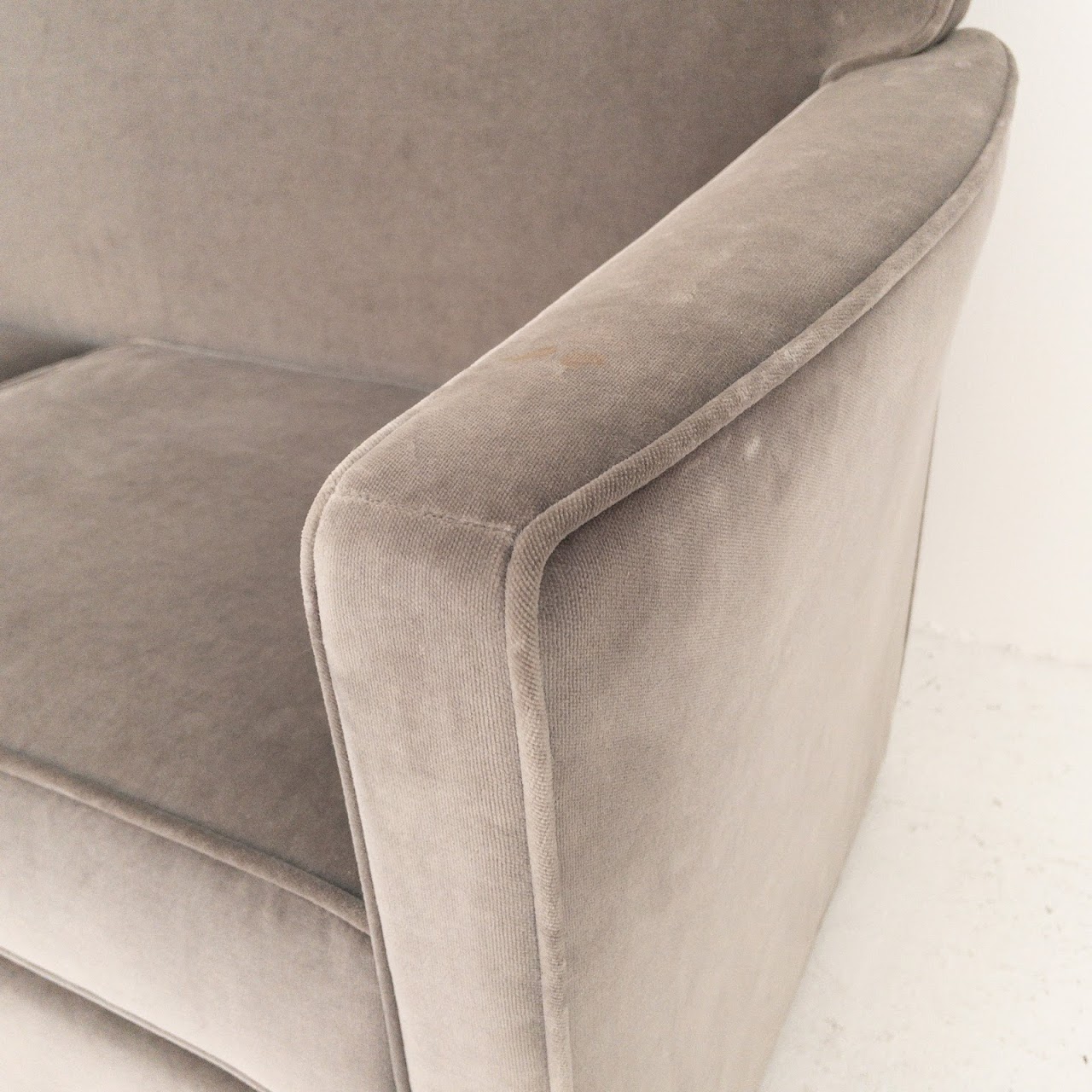 Grey Velvet Love Seat