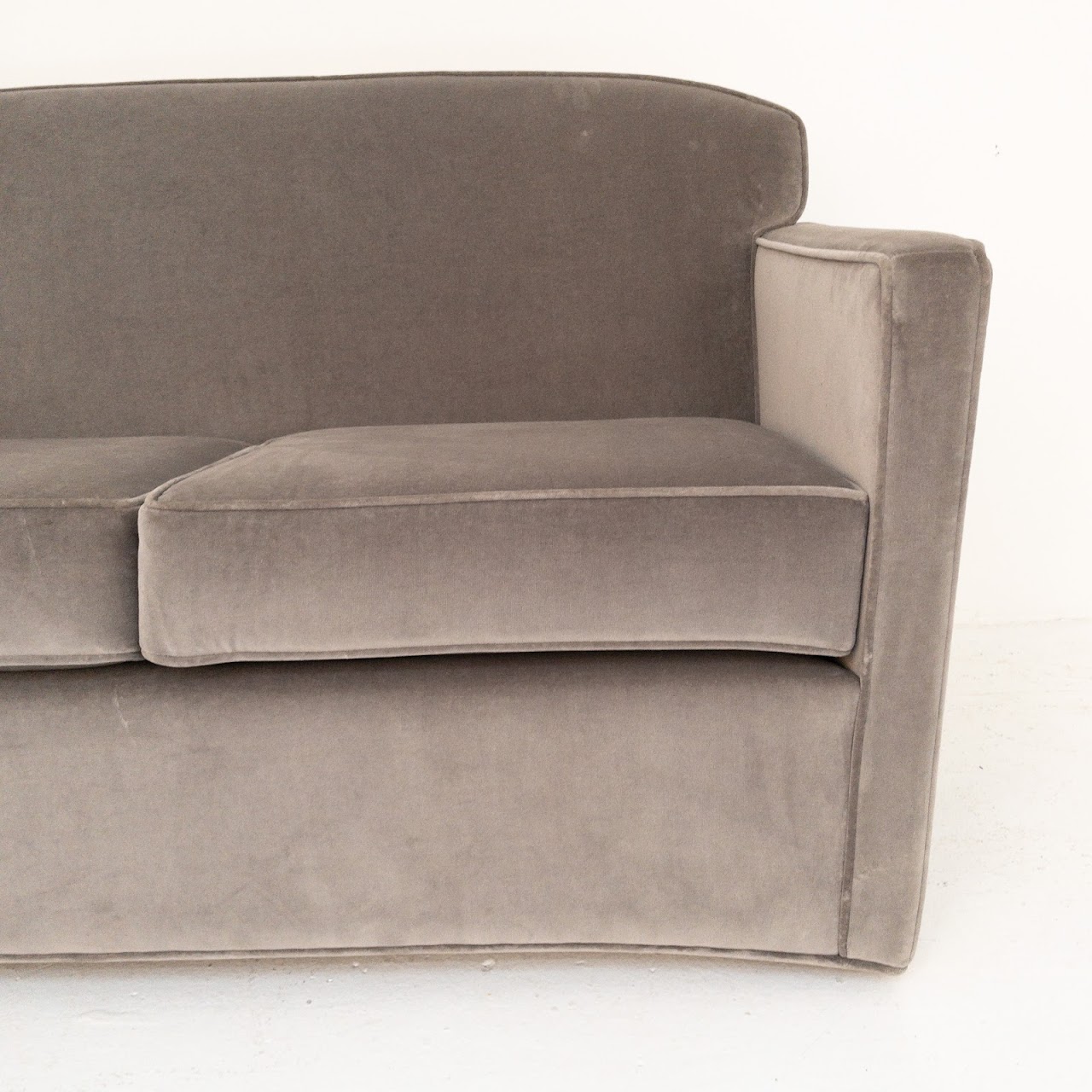 Grey Velvet Love Seat