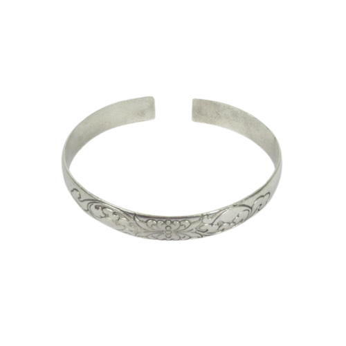 Sterling Silver Engraved Slim Cuff