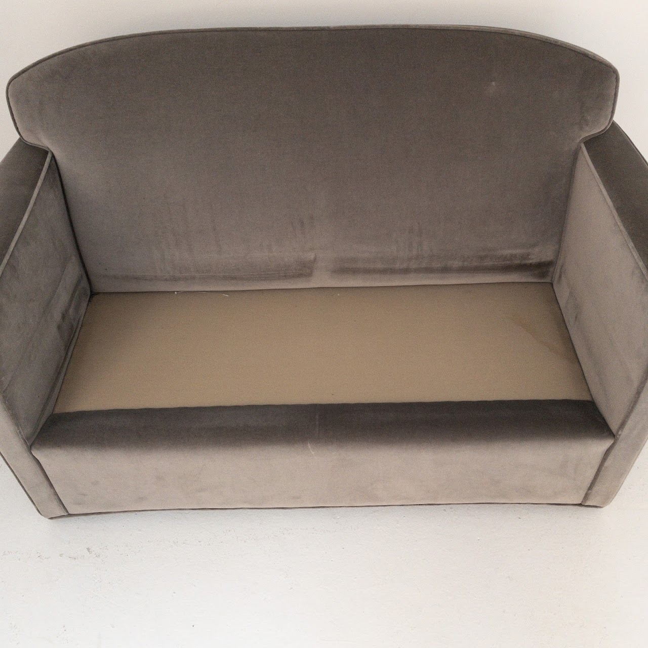 Grey Velvet Love Seat