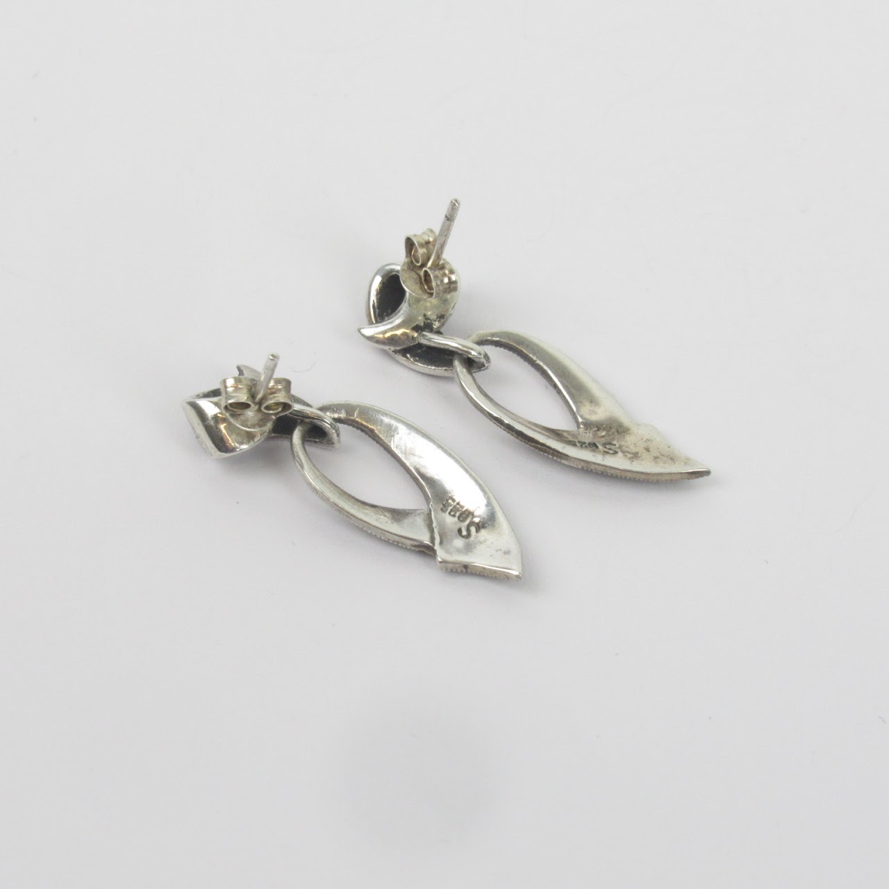 Sterling Silver & Marcasite Drop Earrings