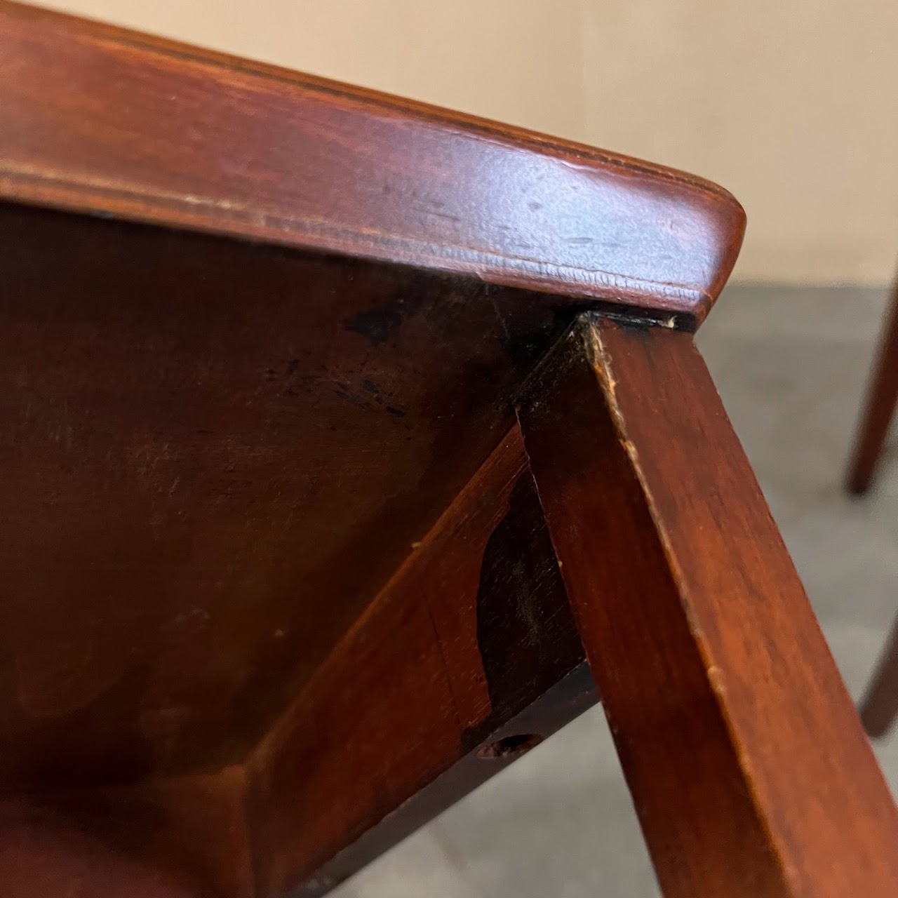 Leather Top Nesting Table Pair