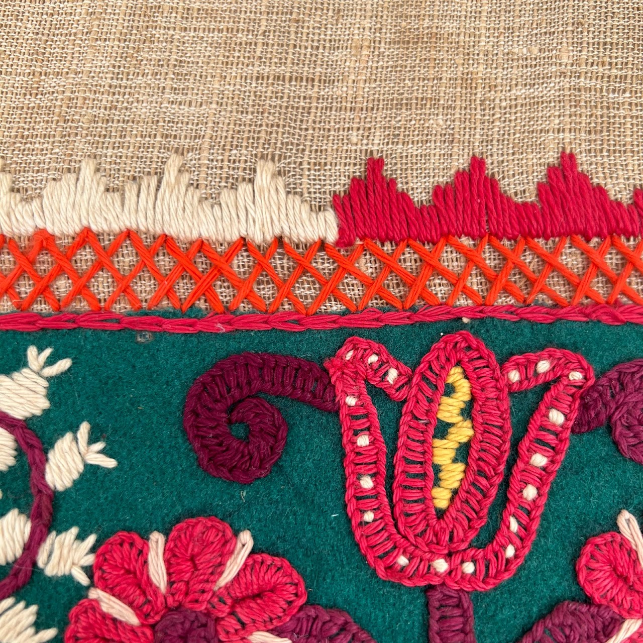 Embroidered Folk Art Textile