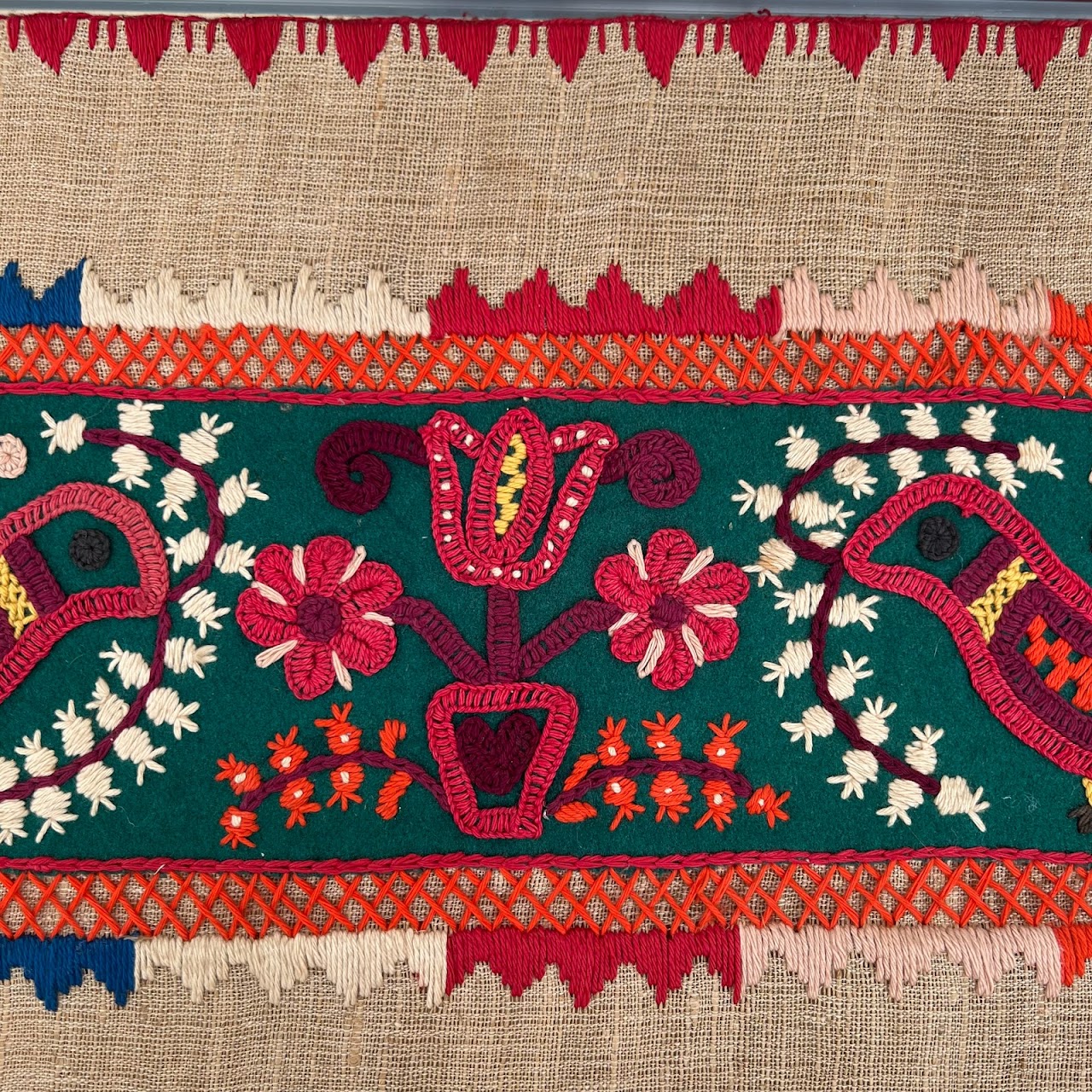 Embroidered Folk Art Textile