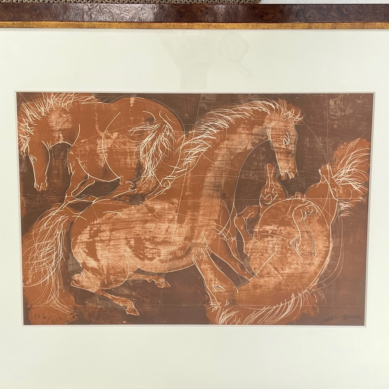 Mid-Century Modernist Signed Horse Lithograph