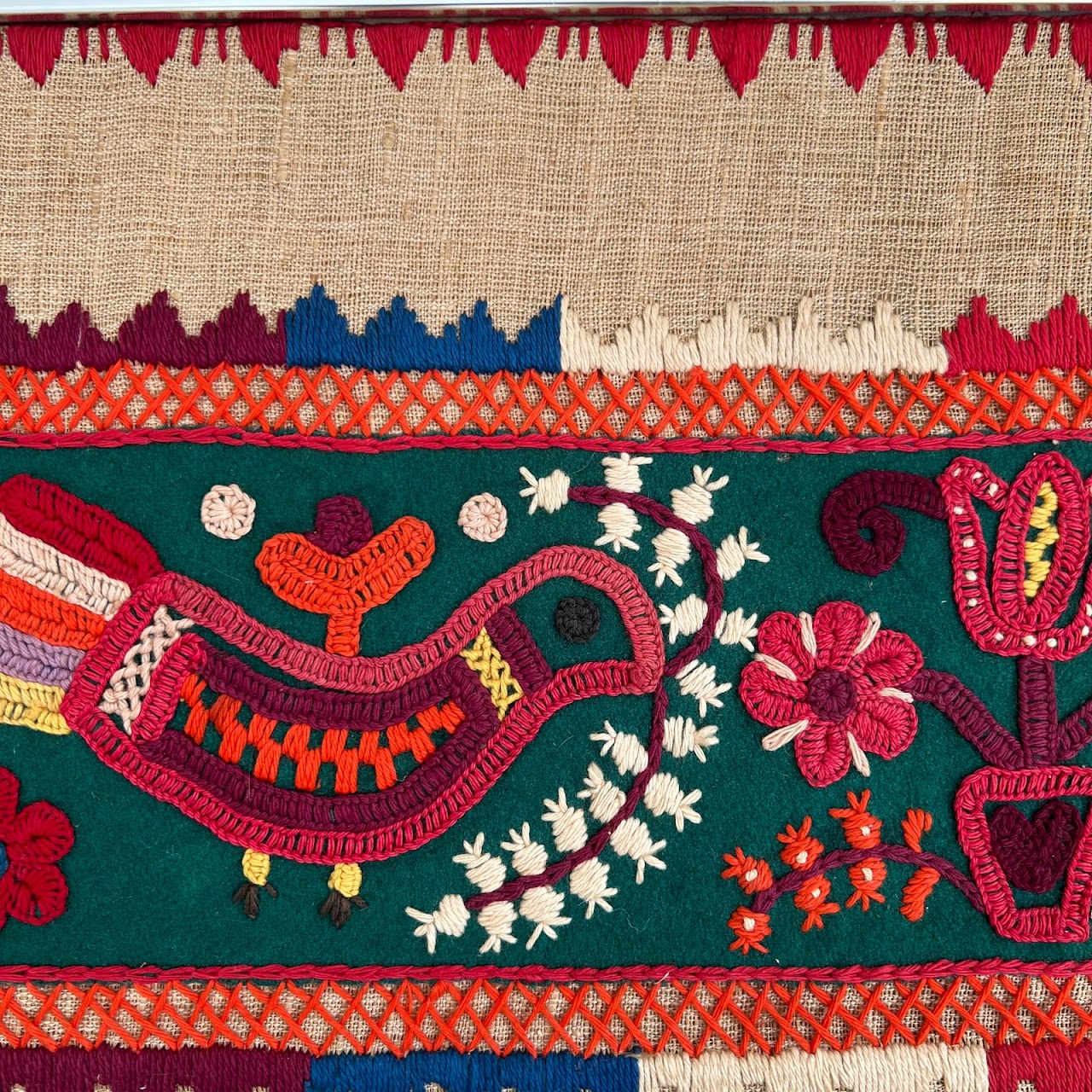 Embroidered Folk Art Textile