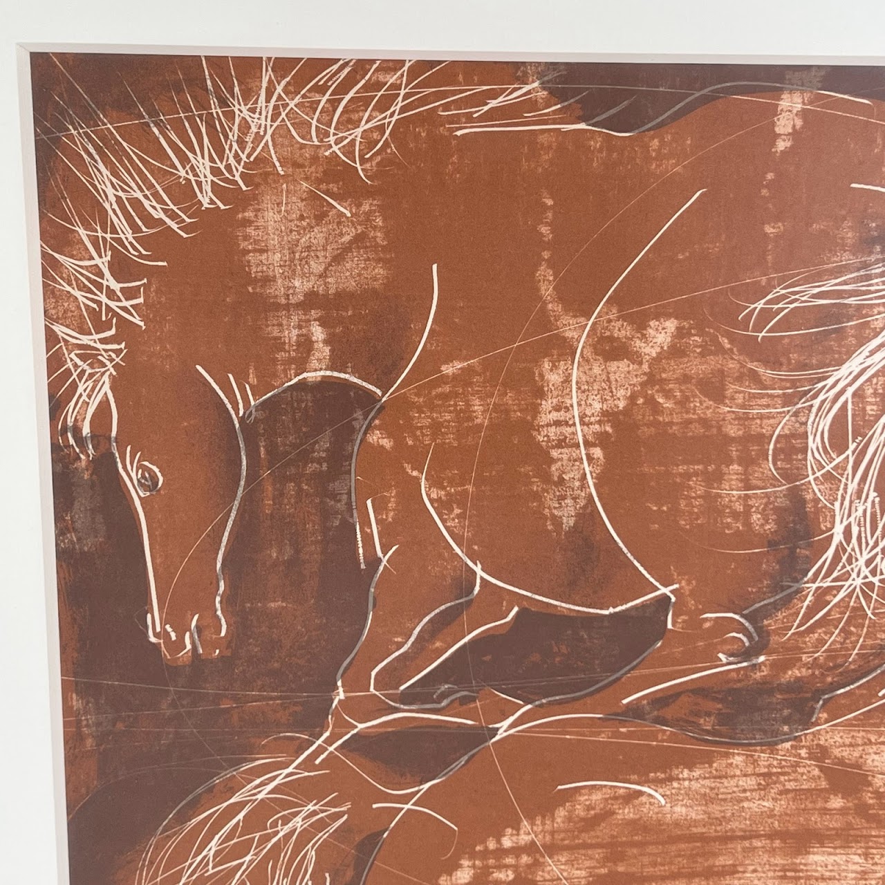 Mid-Century Modernist Signed Horse Lithograph