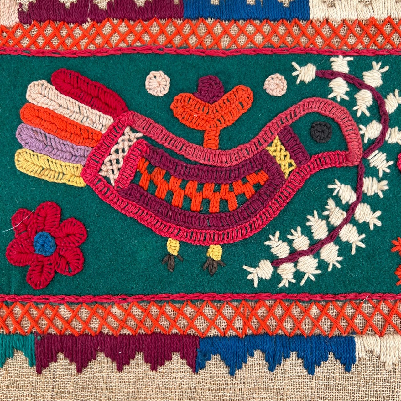 Embroidered Folk Art Textile