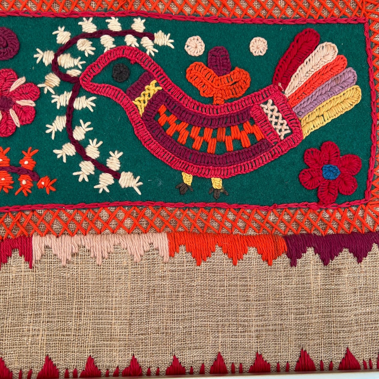 Embroidered Folk Art Textile