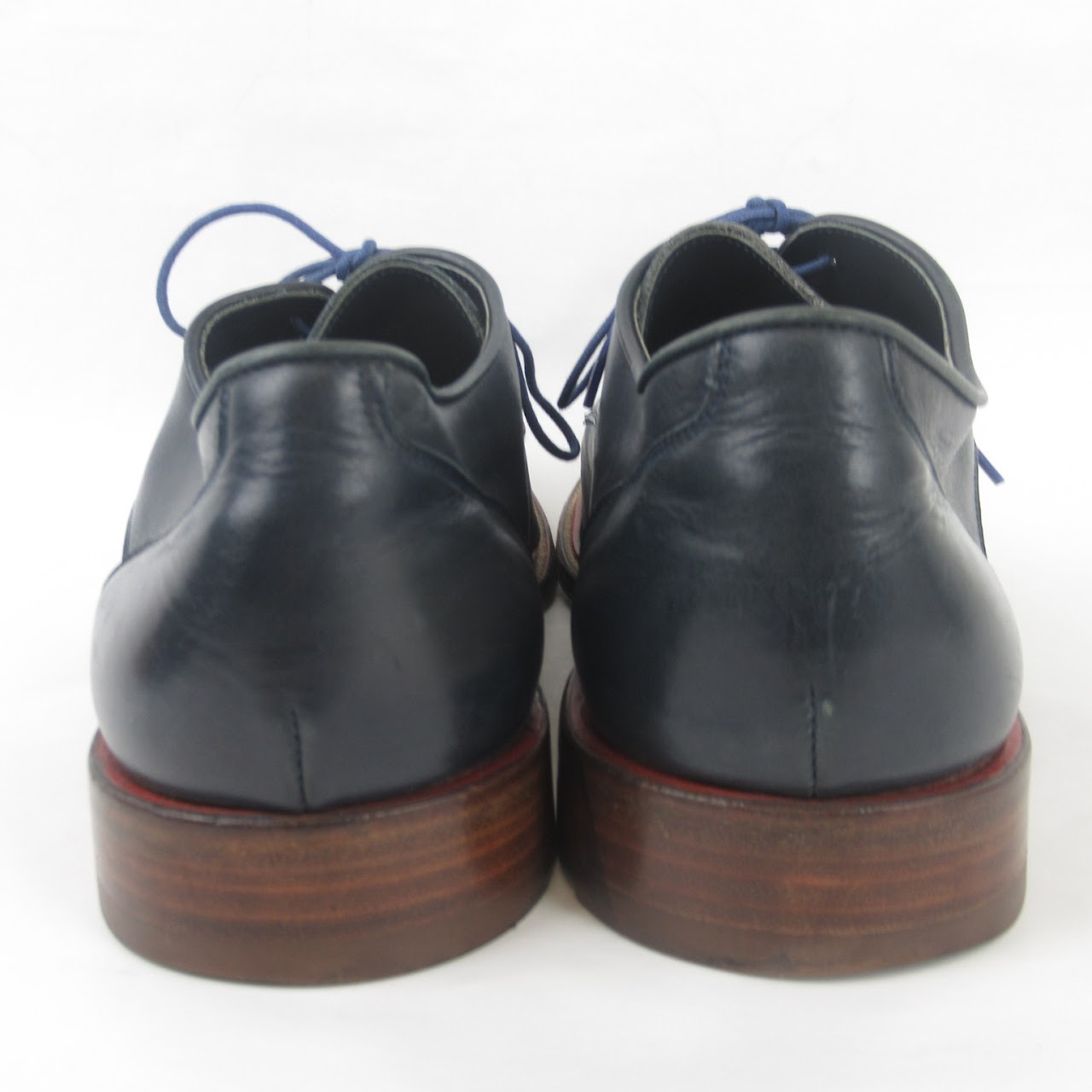 Dunhill Navy Blue Leather Lace Ups