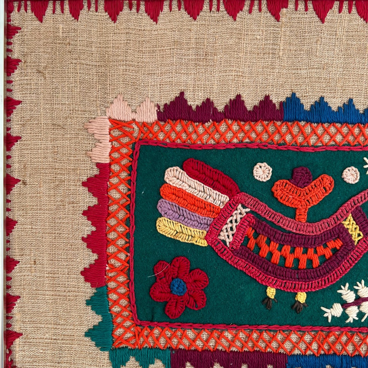 Embroidered Folk Art Textile