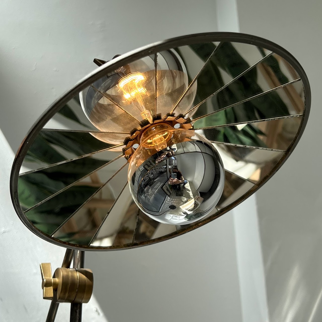 Industrial Vintage Brass & Steel Floor Lamp