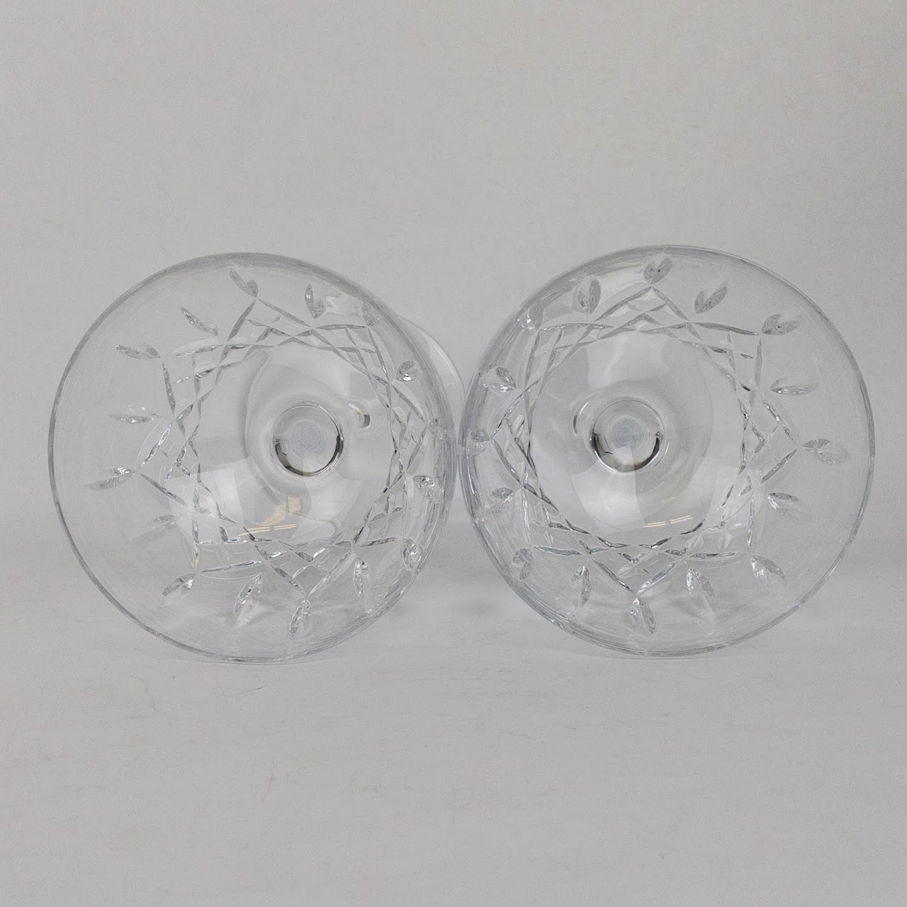 Waterford Crystal Lismore Champagne Coupe Saucer Glass Pair