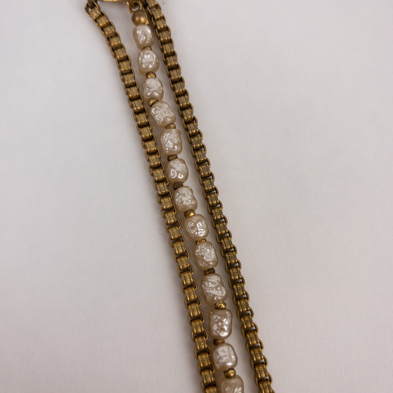 Miriam Haskell Pearl & Rhinestone Vintage Necklace