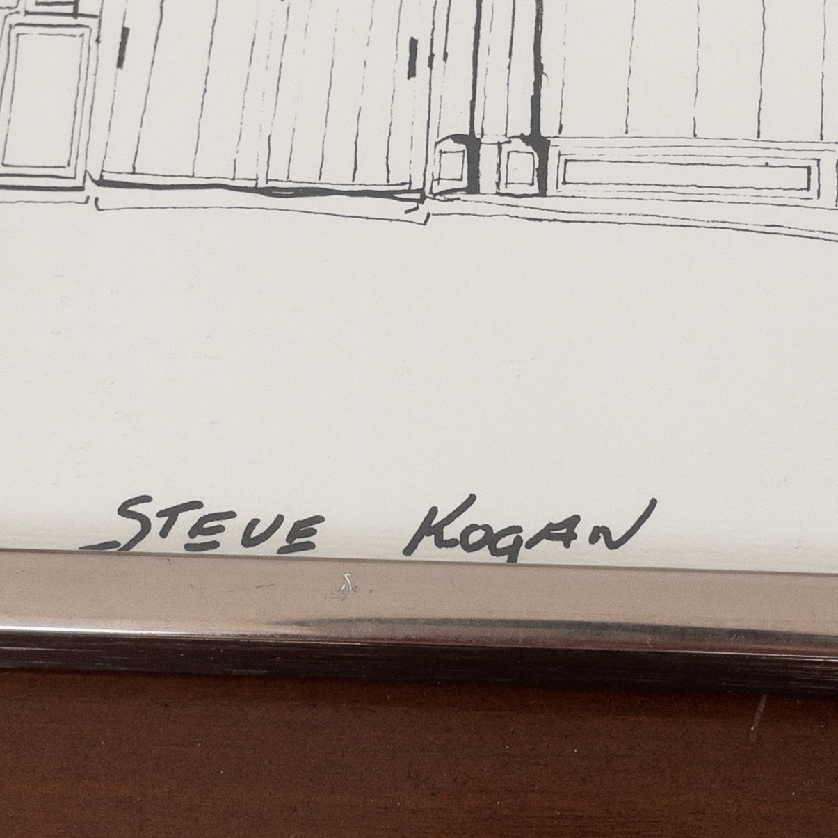 Steve Kogan Signed Architectural Ink Drawing