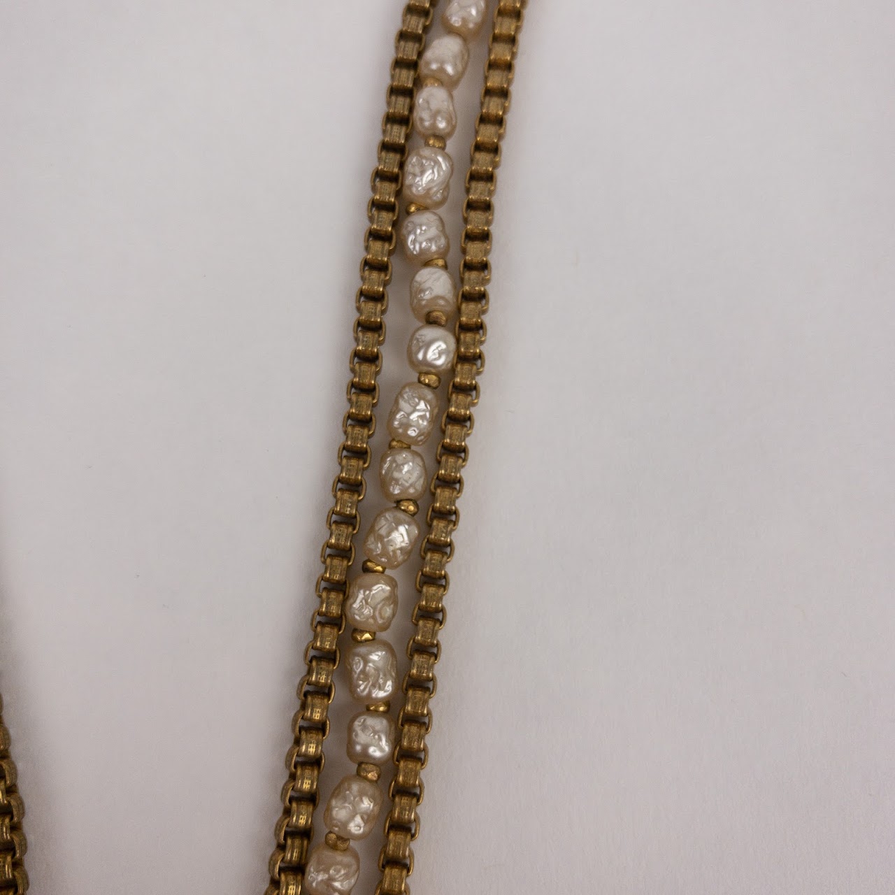 Miriam Haskell Pearl & Rhinestone Vintage Necklace