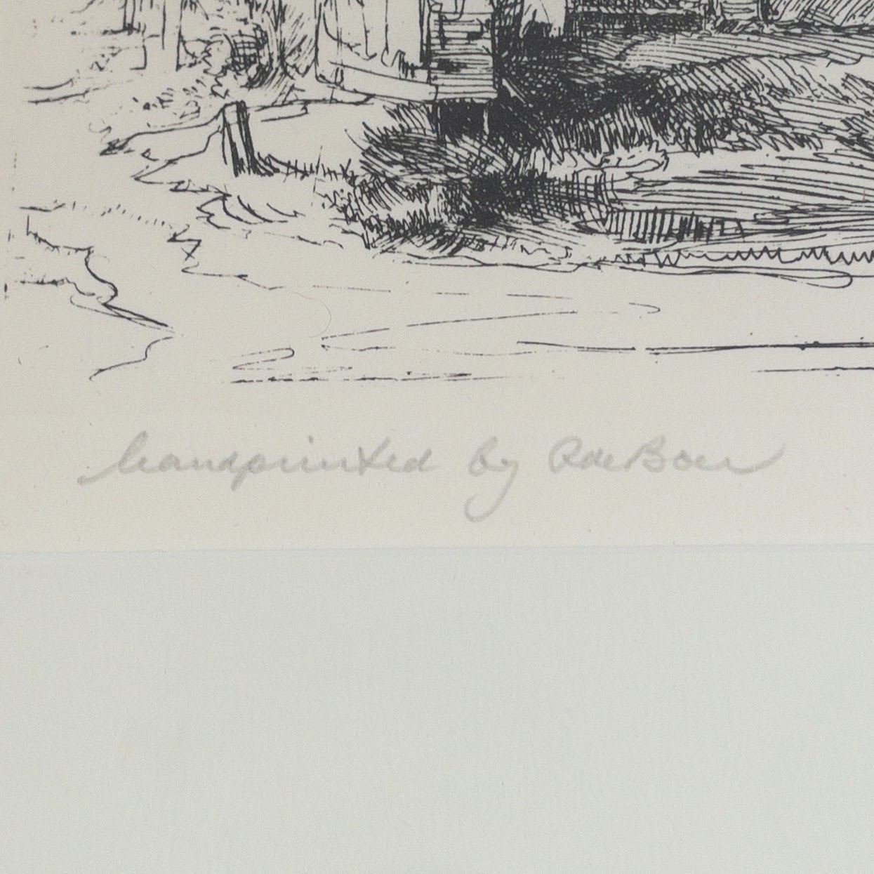 Signed Farmhouse Engraving