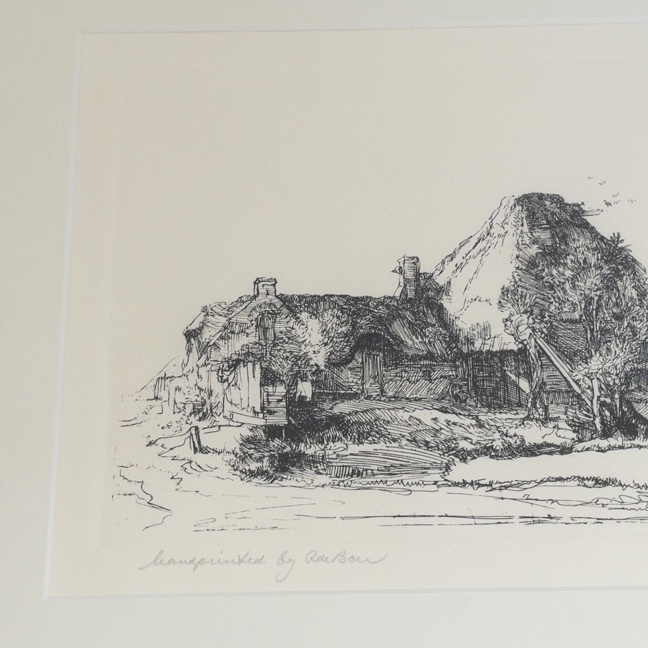 Signed Farmhouse Engraving