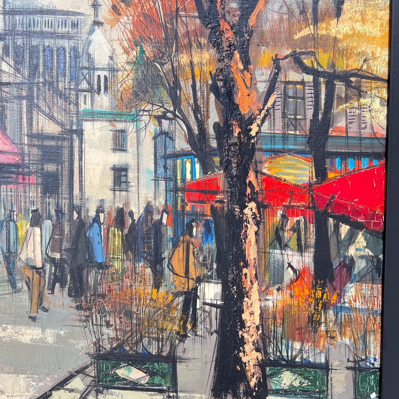 F. Claude Signed French Street Scene Oil Painting